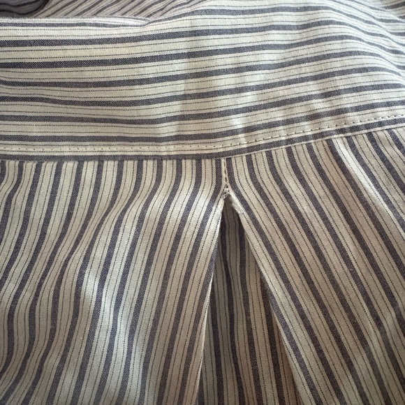 Haven Organic Cotton Blue, White Poplin Buttondown Midi Dress, Size Medium - Picture 5 of 7